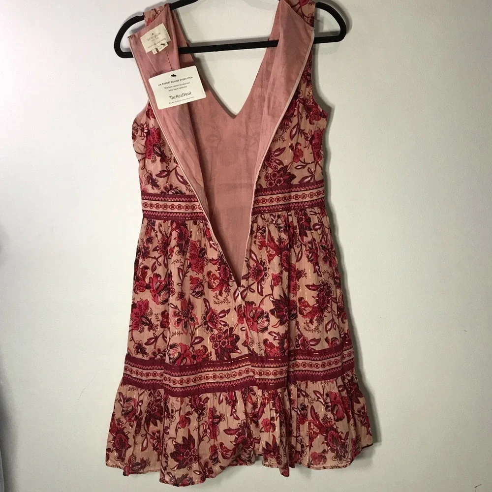 Kate Spade New York Sleeveless Paisley Blossom Dress Conch Shell Womens Sz 6